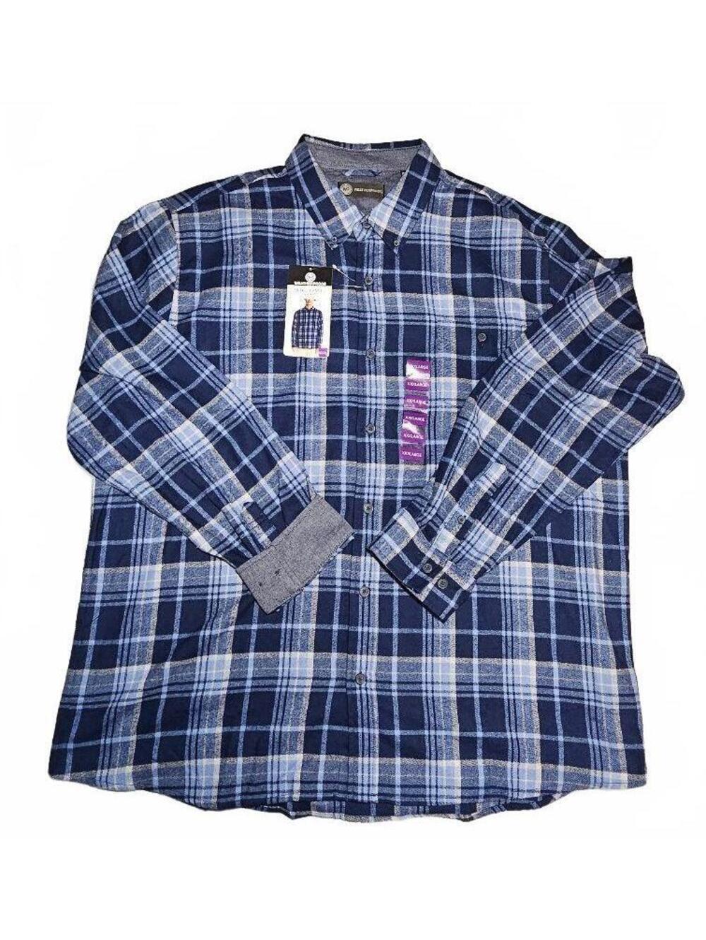 Weatherproof Blue Plaid Flannel Shirt - Size L, NWT